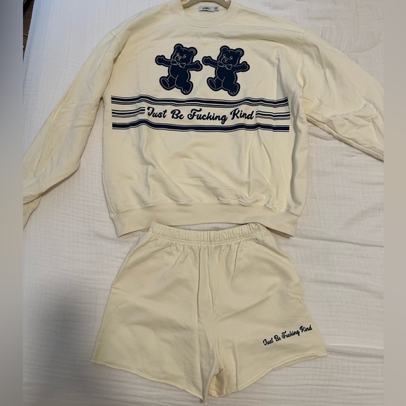 Mayfair “Just Be F***ing Kind” Teddy Bear Sweatshirt and Sweatpants SET - Picture 2 of 6